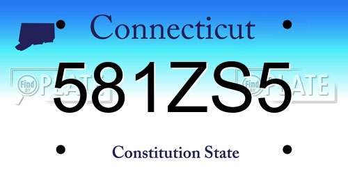 581ZS5 Connecticut License Plate