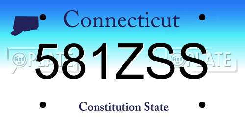 581ZSS Connecticut License Plate