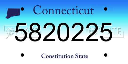 5820225 Connecticut License Plate