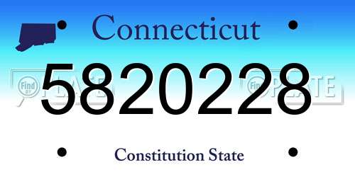 5820228 Connecticut License Plate