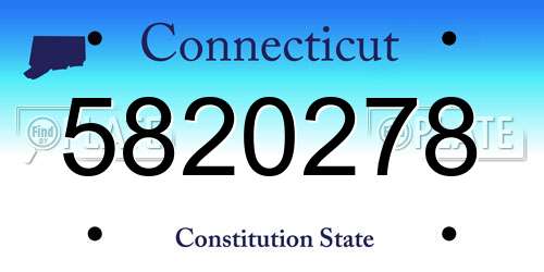5820278 Connecticut License Plate