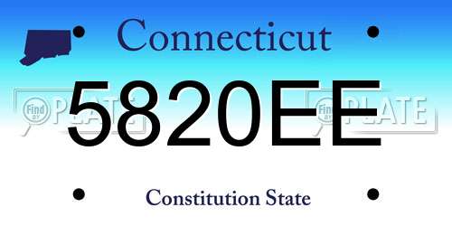 5820EE Connecticut License Plate