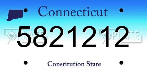 5821212 Connecticut License Plate