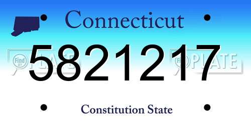 5821217 Connecticut License Plate
