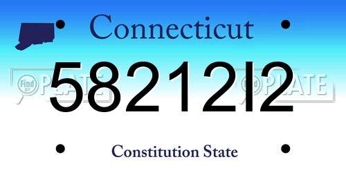 58212I2 Connecticut License Plate