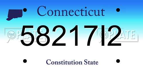 58217I2 Connecticut License Plate