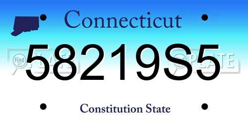 58219S5 Connecticut License Plate
