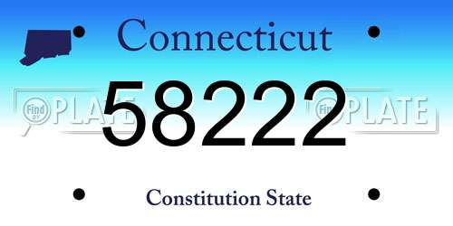 58222 Connecticut License Plate