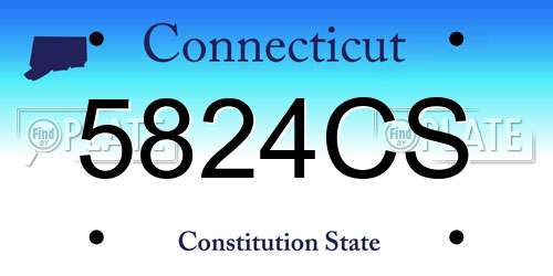 5824CS Connecticut License Plate