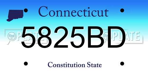 5825BD Connecticut License Plate