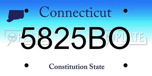 5825BO Connecticut License Plate