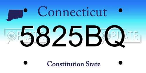 5825BQ Connecticut License Plate