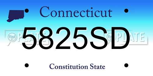 5825SD Connecticut License Plate
