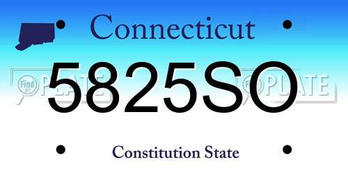 5825SO Connecticut License Plate