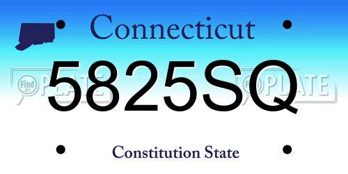 5825SQ Connecticut License Plate