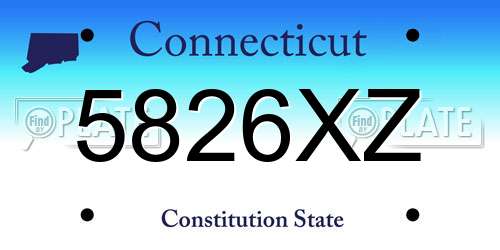5826XZ Connecticut License Plate
