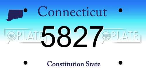 5827 Connecticut License Plate