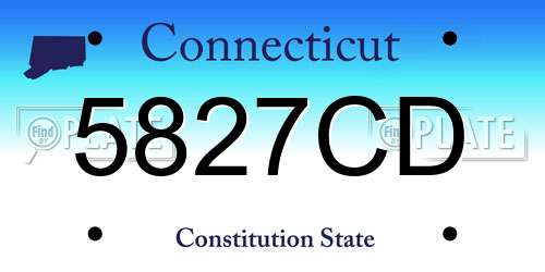 5827CD Connecticut License Plate