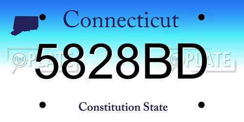 5828BD Connecticut License Plate