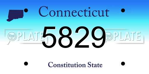 5829 Connecticut License Plate