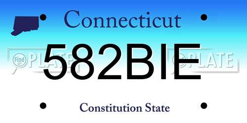 582BIE Connecticut License Plate