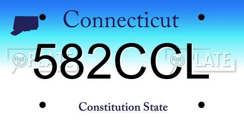 582CCL Connecticut License Plate