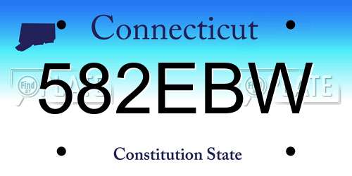 582EBW Connecticut License Plate