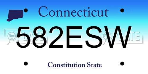 582ESW Connecticut License Plate