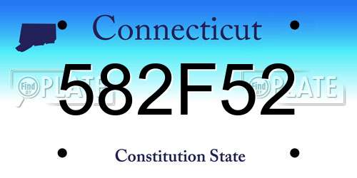 582F52 Connecticut License Plate