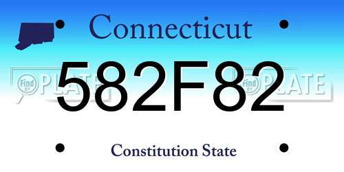 582F82 Connecticut License Plate