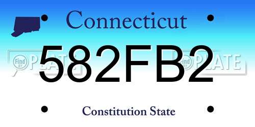 582FB2 Connecticut License Plate