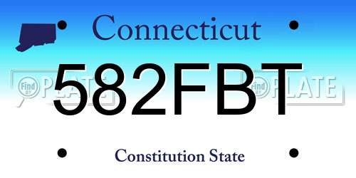 582FBT Connecticut License Plate