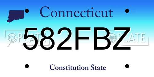 582FBZ Connecticut License Plate