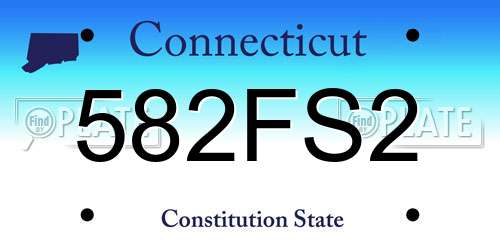 582FS2 Connecticut License Plate