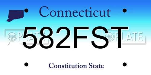 582FST Connecticut License Plate