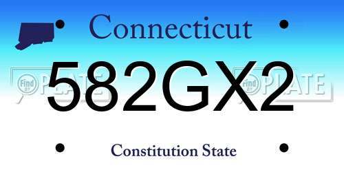 582GX2 Connecticut License Plate