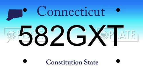 582GXT Connecticut License Plate
