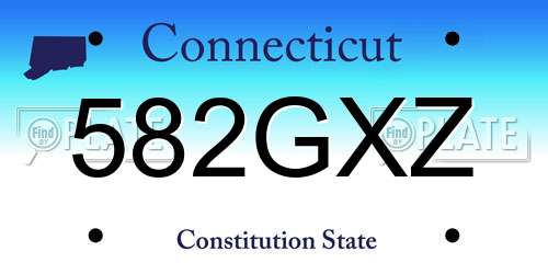 582GXZ Connecticut License Plate