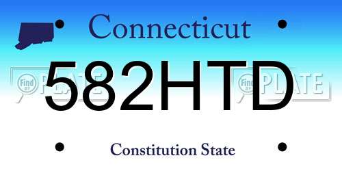 582HTD Connecticut License Plate