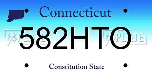 582HTO Connecticut License Plate