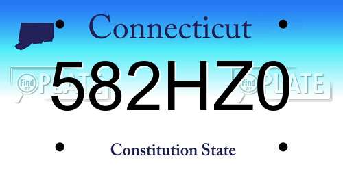 582HZ0 Connecticut License Plate