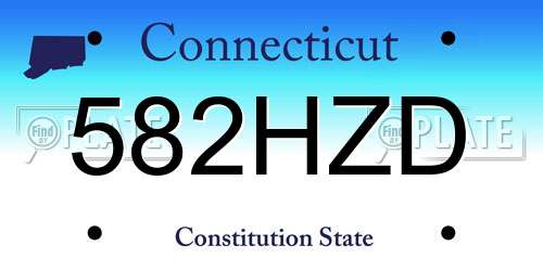 582HZD Connecticut License Plate