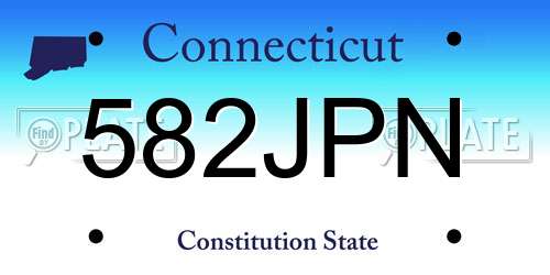 582JPN Connecticut License Plate