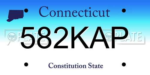 582KAP Connecticut License Plate
