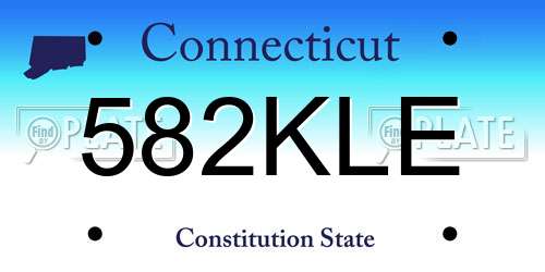 582KLE Connecticut License Plate