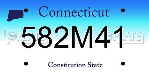 582M41 Connecticut License Plate