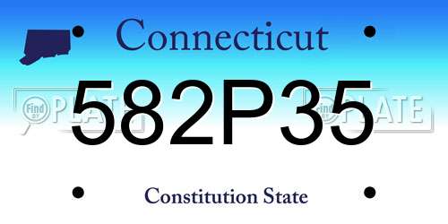 582P35 Connecticut License Plate