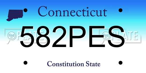 582PES Connecticut License Plate