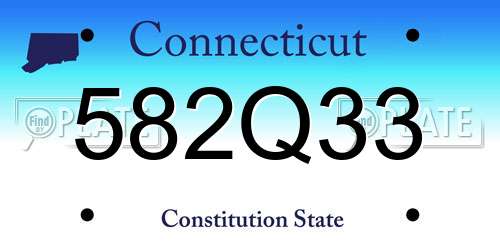 582Q33 Connecticut License Plate
