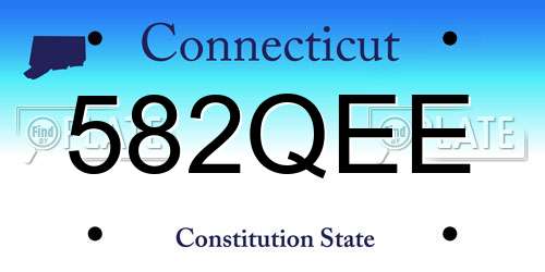 582QEE Connecticut License Plate